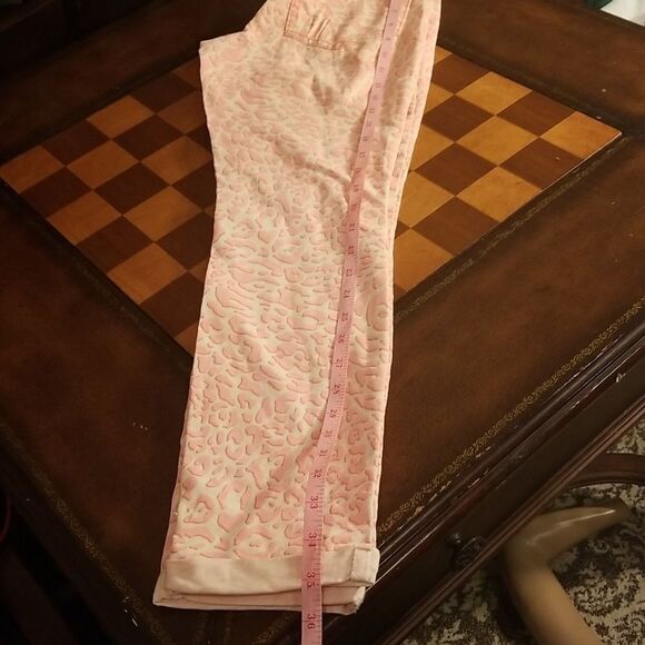 Vintage NEW Pink & White Animal Print LEI Cropped Capris Jean's Leggings 5 - Picture 10 of 12